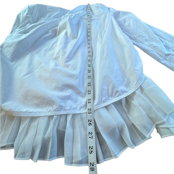 JASON WU GREY Long-Sleeve 2-in-1 Combo Poplin Top w/ Pleated Hem, Women's Size 6 - Picture 10 of 12